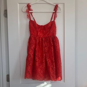 NWT Anthropologie red lace dress XS